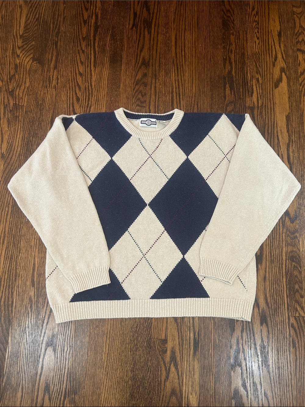 Vintage 90s Argyle Patterned Knit Sweater